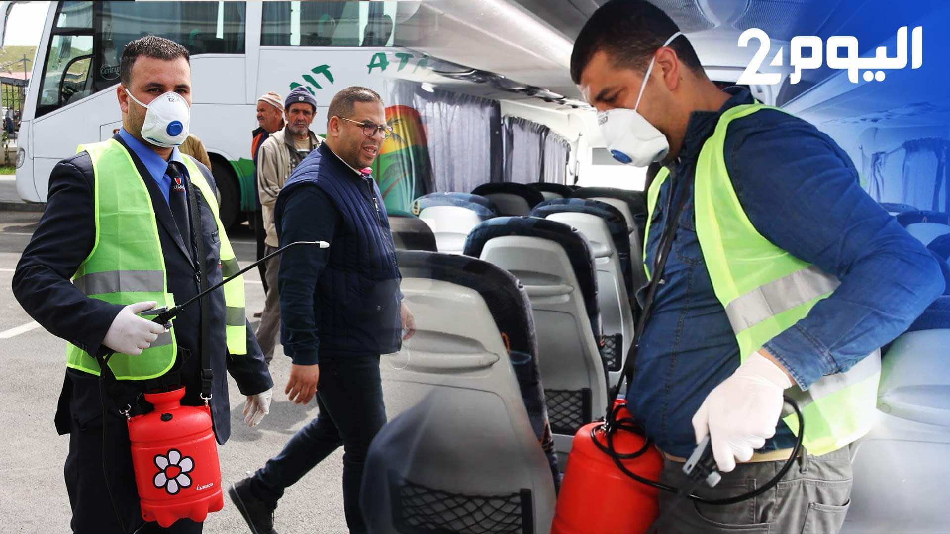 طنجة.. الشروع في عملية تعقيم الحافلات لتفادي انتشار فيروس كورونا - فيديو
