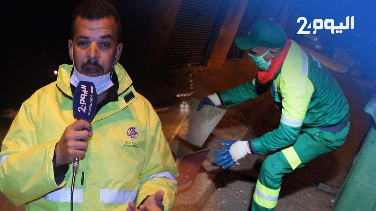 عمال النظافة في زمن كورونا.. مجهود كبير ونداء للمواطنين بعدم رمي الكمامات في الشوارع- فيديو