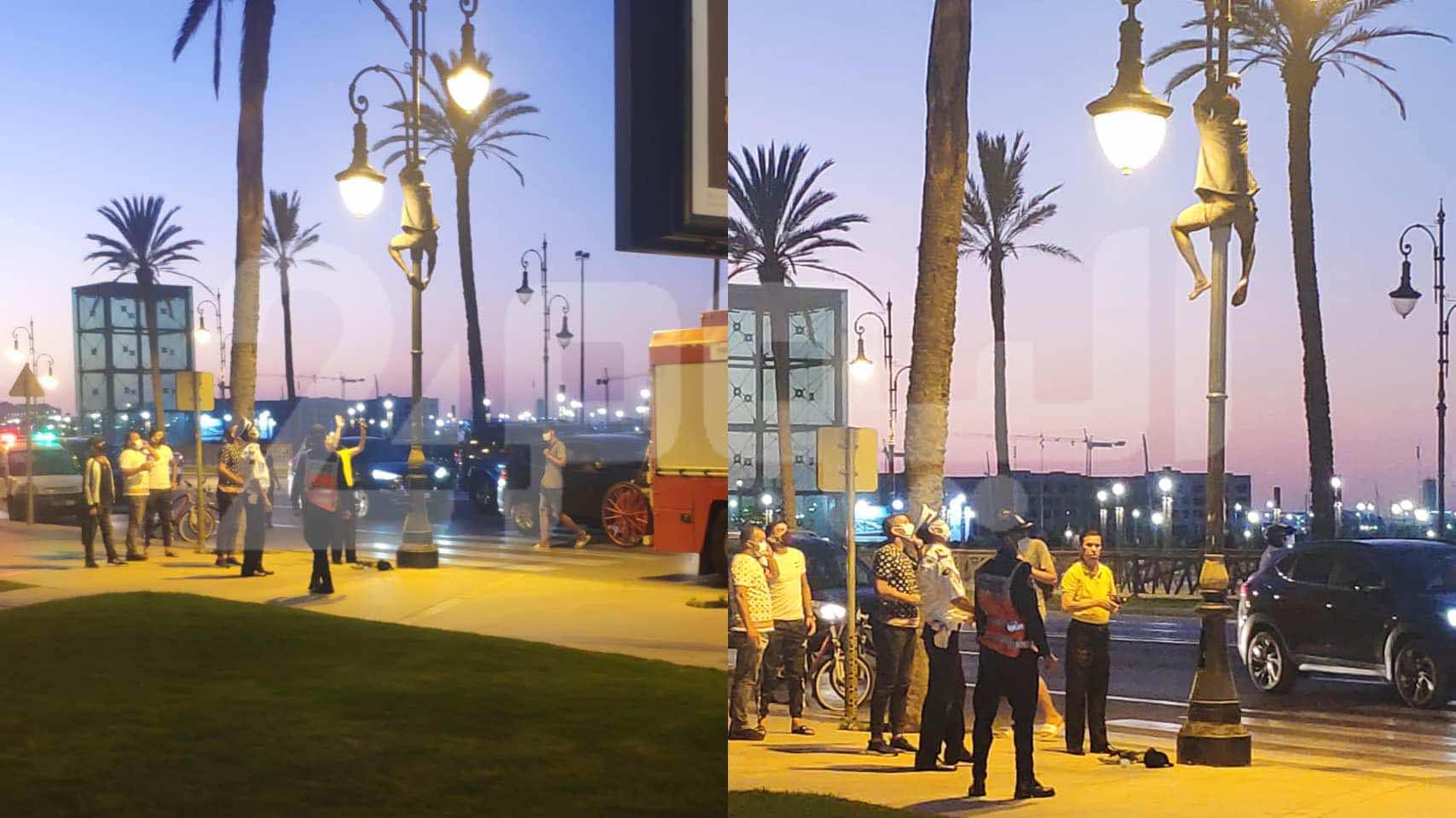 طنجة.. عناصر الوقاية المدنية تنقذ مهاجرا حاول الإنتحار من عمود كهربائي