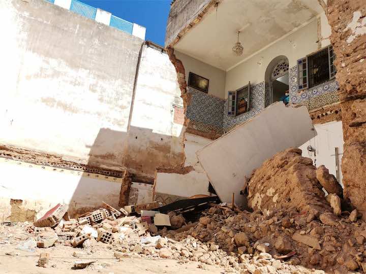 انهيار تام لمنزل في أحد أحياء مدينة الرباط القديمة - صور
