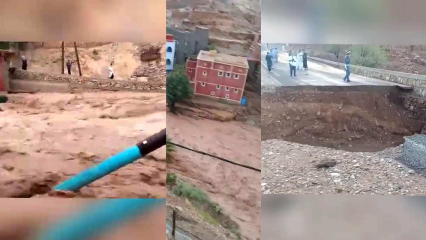 إنهيارات في طرق رابطة بين قرى جماعة تافراوت بسبب الأمطار الغزيرة- فيديو