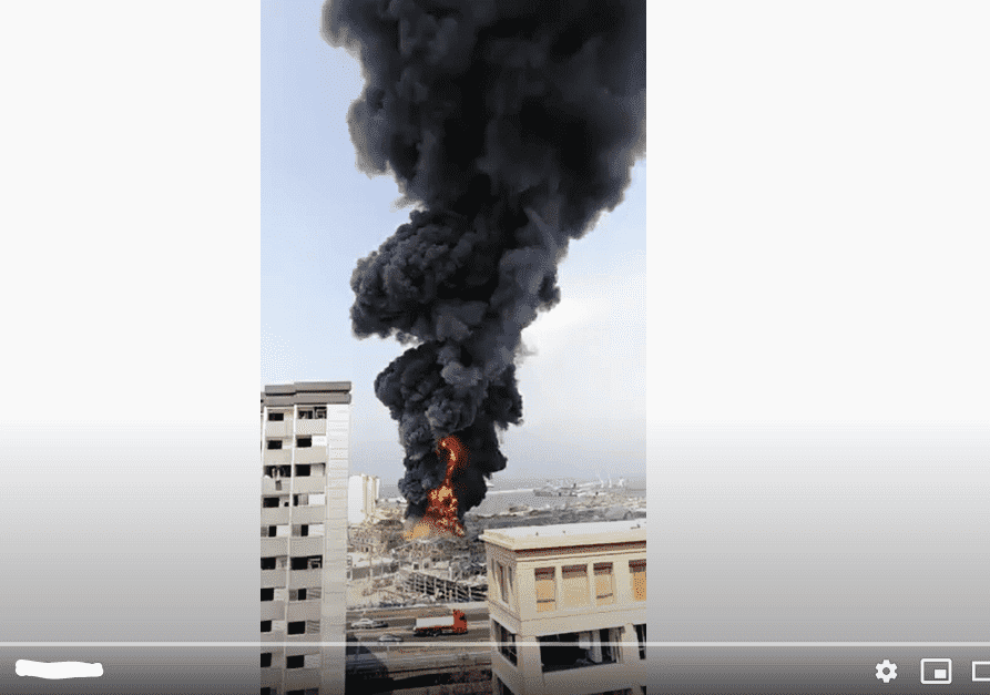 حريق كبير في مرفأ العاصمة اللبنانية بيروت- فيديو