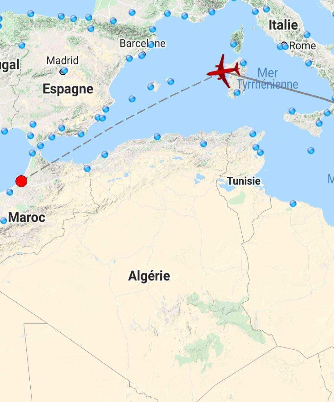 الطائرة الإسرائيلية القادمة للمغرب لم تمر في الأجواء التونسية والجزائرية