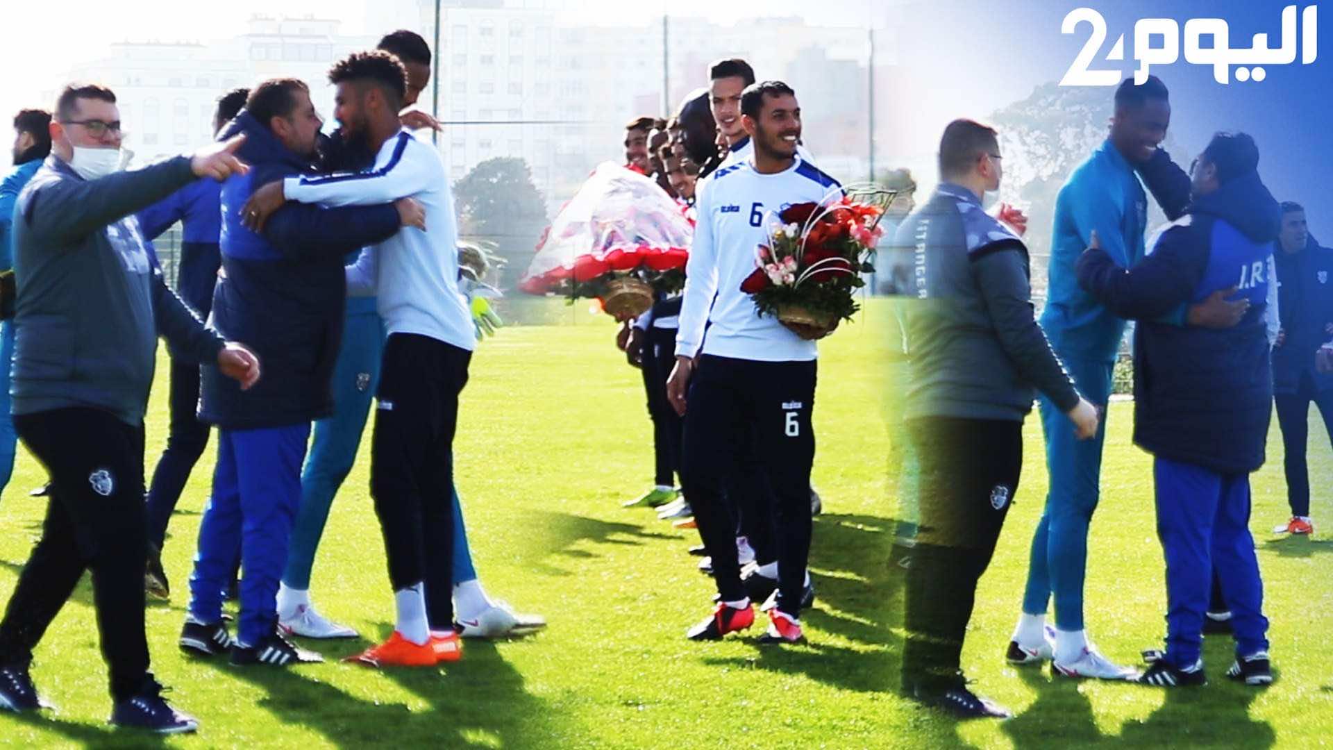 مكونات إتحاد طنجة تحتفل بتتويج بامعمر والمجهد بـ "الشان" رفقة المنتخب المحلي -فيديو-