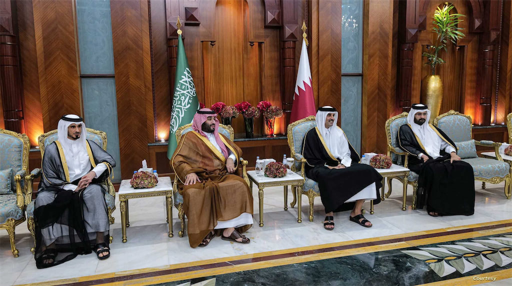 ولي العهد السعودي في قطر للمرة الأولى منذ الأزمة الخليجية في 2017