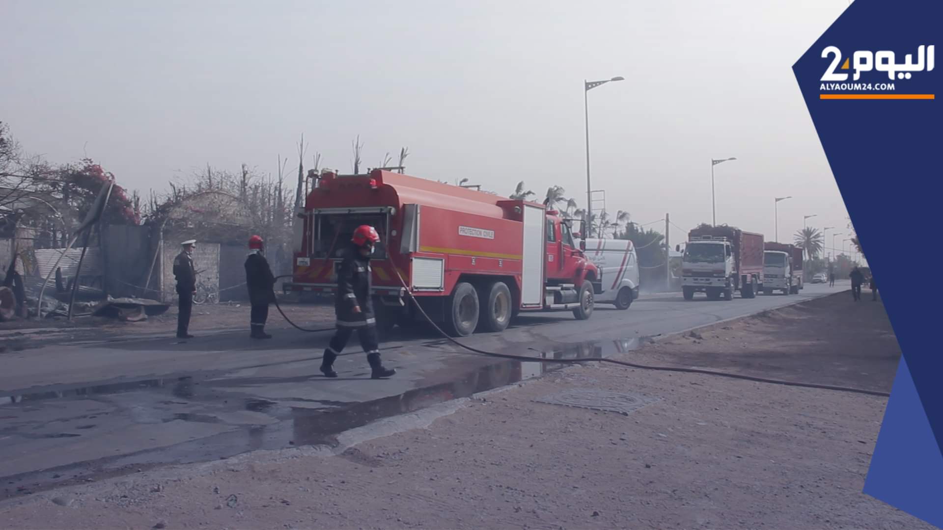 حريق مهول يأتي على مستودعات صناعية ضواحي أكادير (+فيديو)