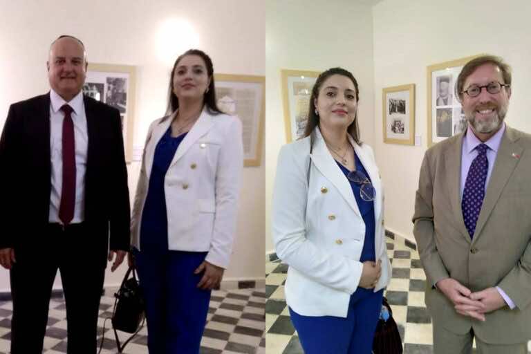 قيادية نسائية في الاتحاد الدستوري تلتقي بالسفير الإسرائيلي والقائم بالأعمال الأمريكي