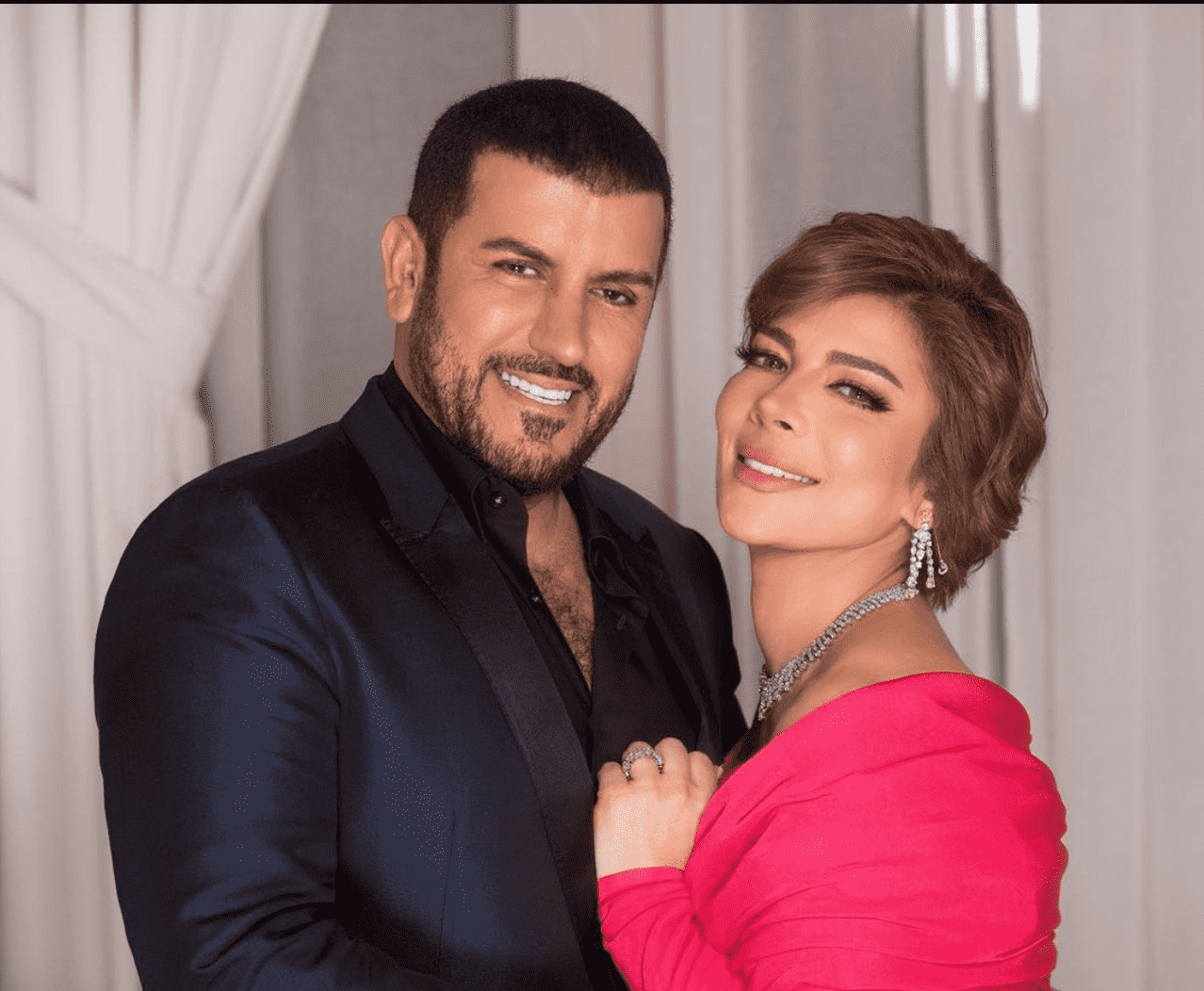 أصالة نصري تعبر عن حبها لفائق حسن بعد مرور سنة على زواجهما