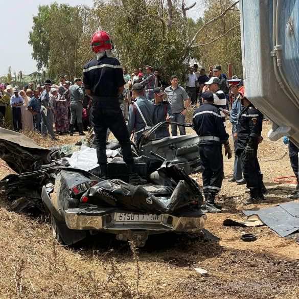 حادثة سير مروعة تودي بحياة شخصين  في الطريق الوطنية بين مدينتي بوزنيقة والمحمدية (صور)
