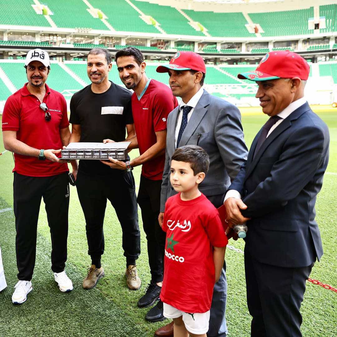 جالية قطر تزور ملعب الثمامة الذي سيحتضن مباراتي الأسود ضد بلجيكا وكندا