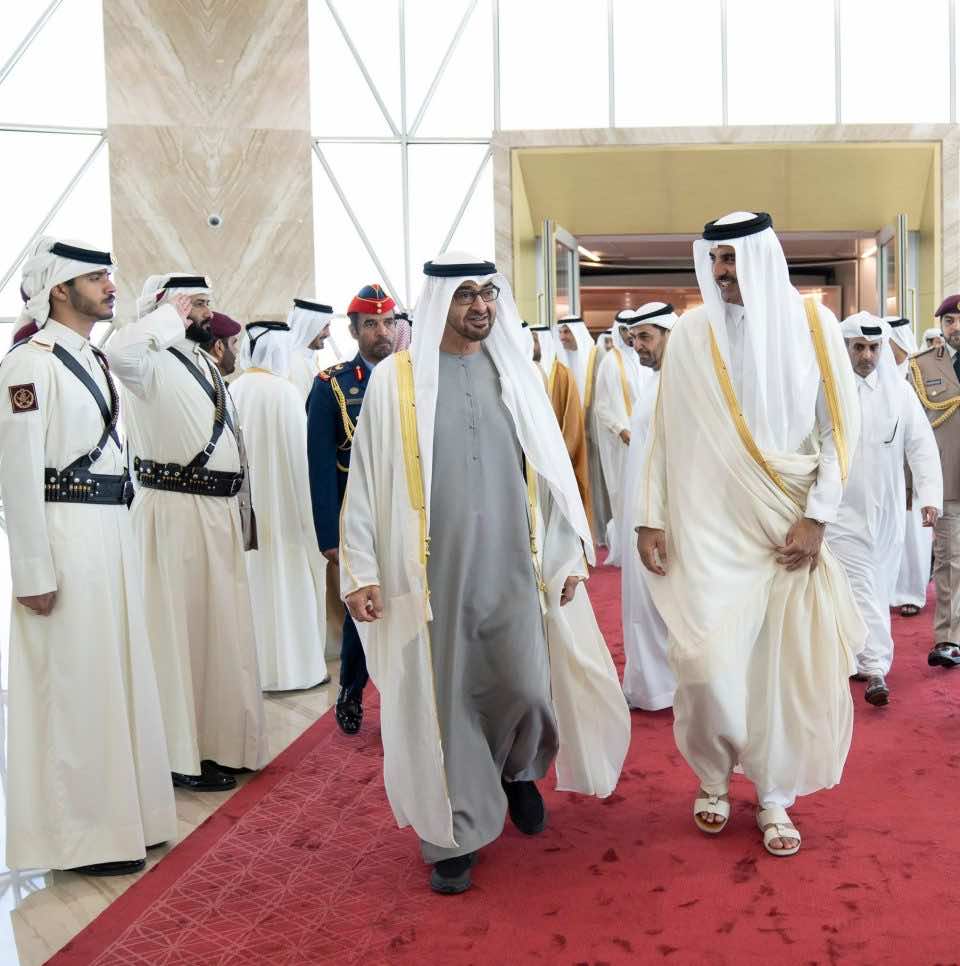 رئيس الإمارات قام بزيارة إلى قطر للمرة الأولى منذ المقاطعة