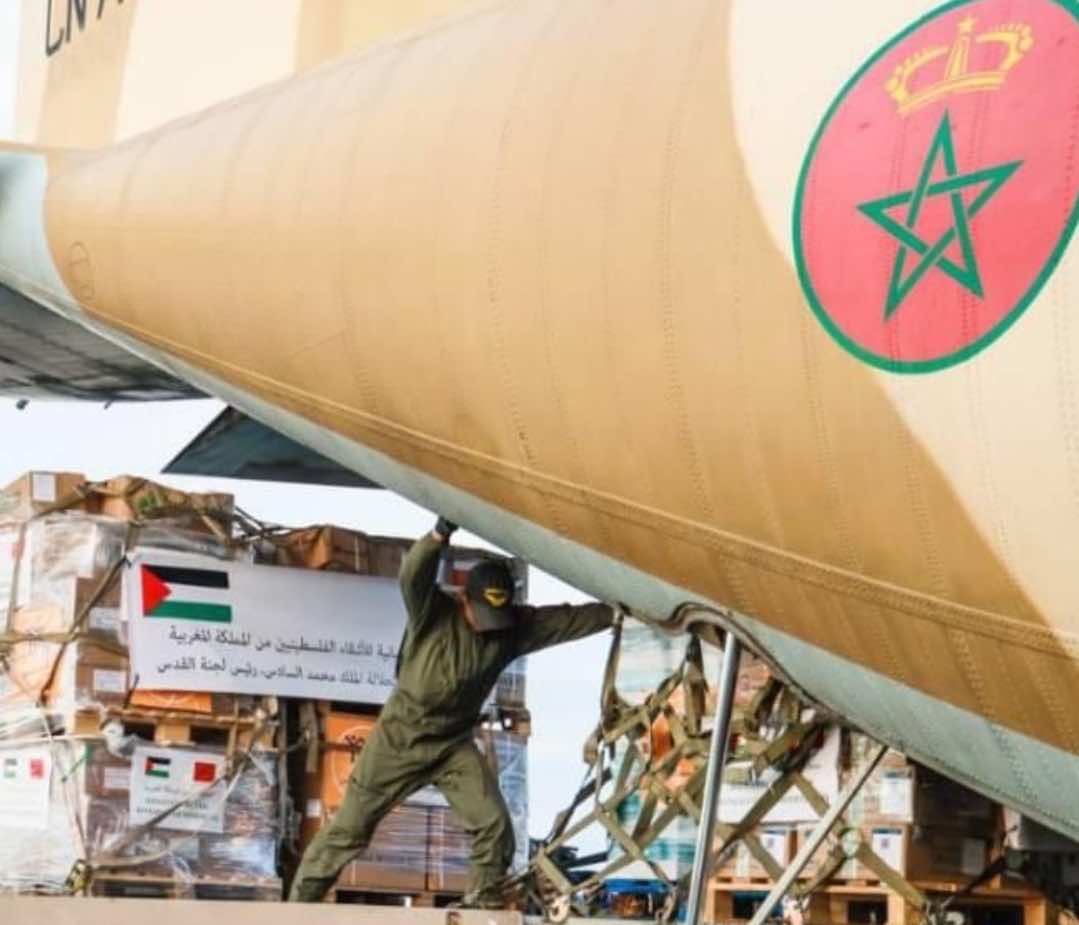 طائرتان عسكريتان مغربيتان تصلان مصر لنقل مساعدات للفلسطينيين