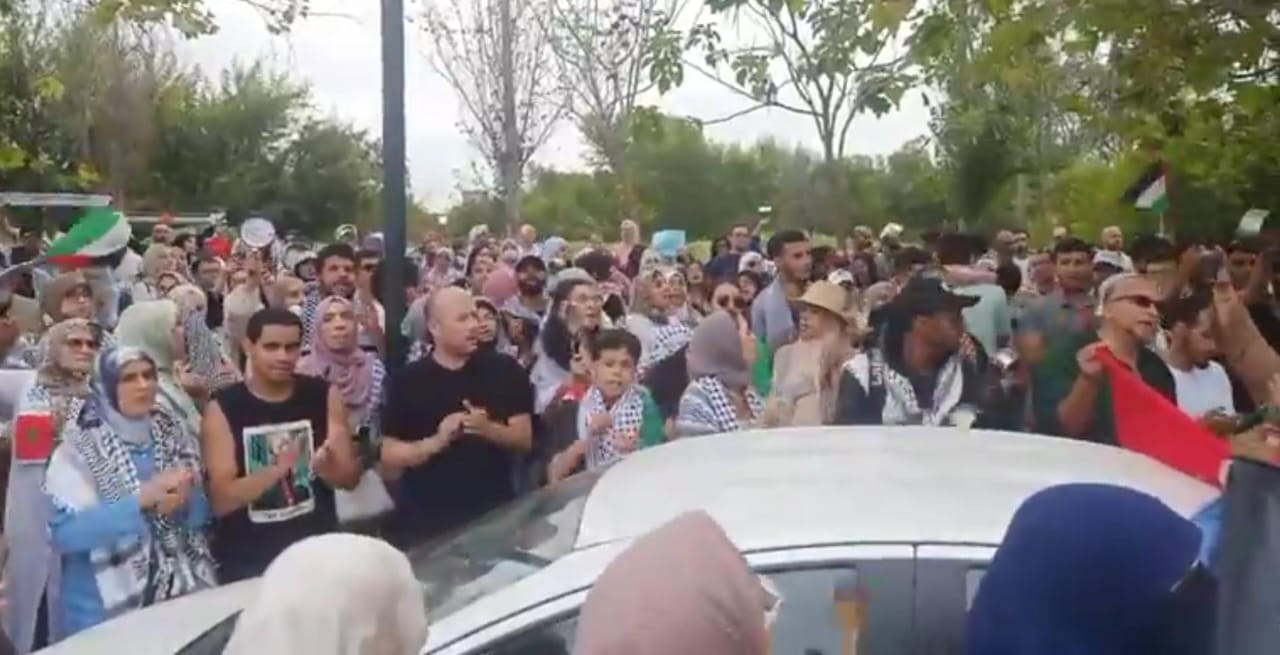 مطالبين بفتح معابر المساعدات: مغاربة يحتجون أمام السفارة المصرية بالرباط