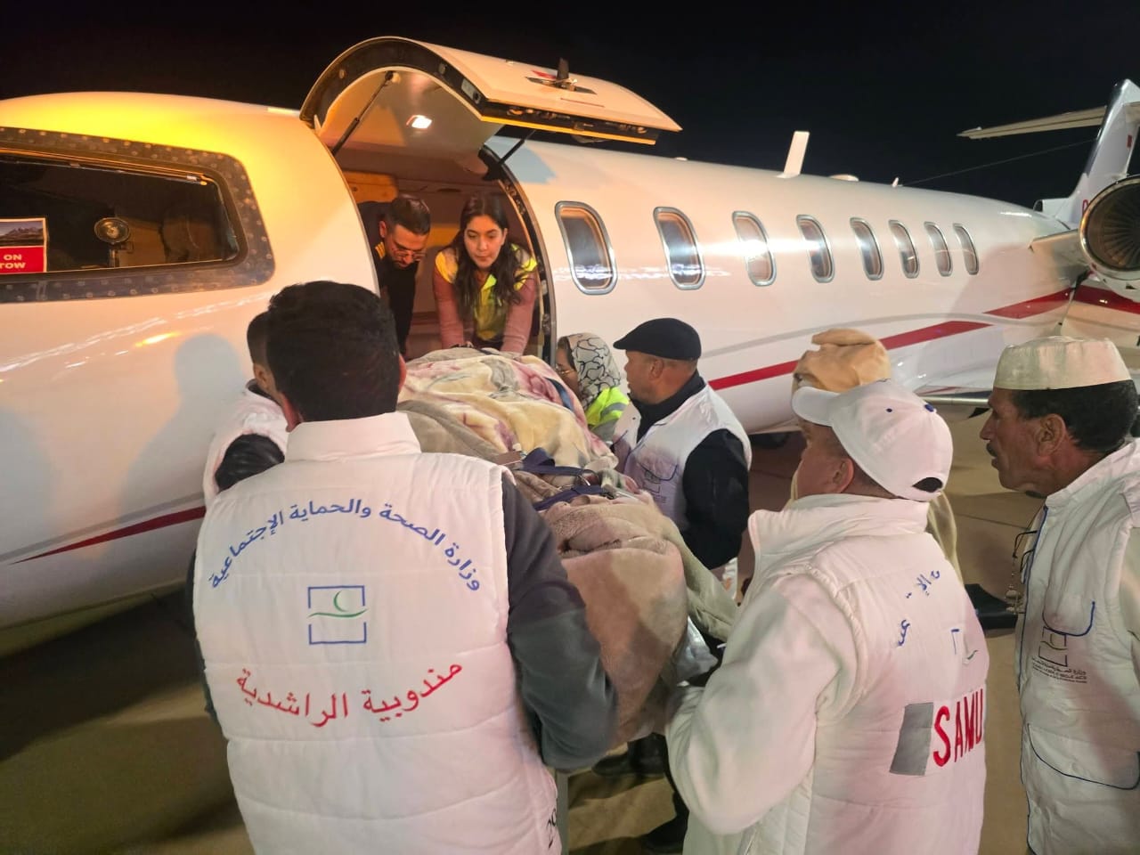 وزارة الصحة تنقل مريضا في وضعية حرجة  من الراشيدية إلى طنجة جراء تعرضه لحروق خطيرة