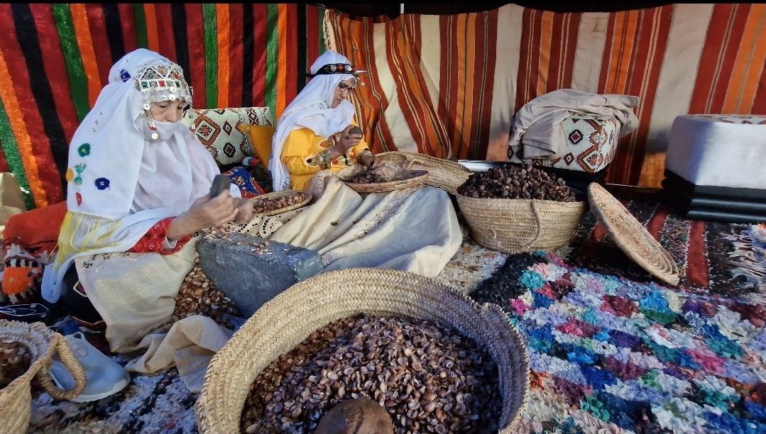 رغم ندرته وغلاء المواد الأولية ... نساء أمازيغيات من سيدي إفني يداومن على عصر وإنتاج زيت أركان