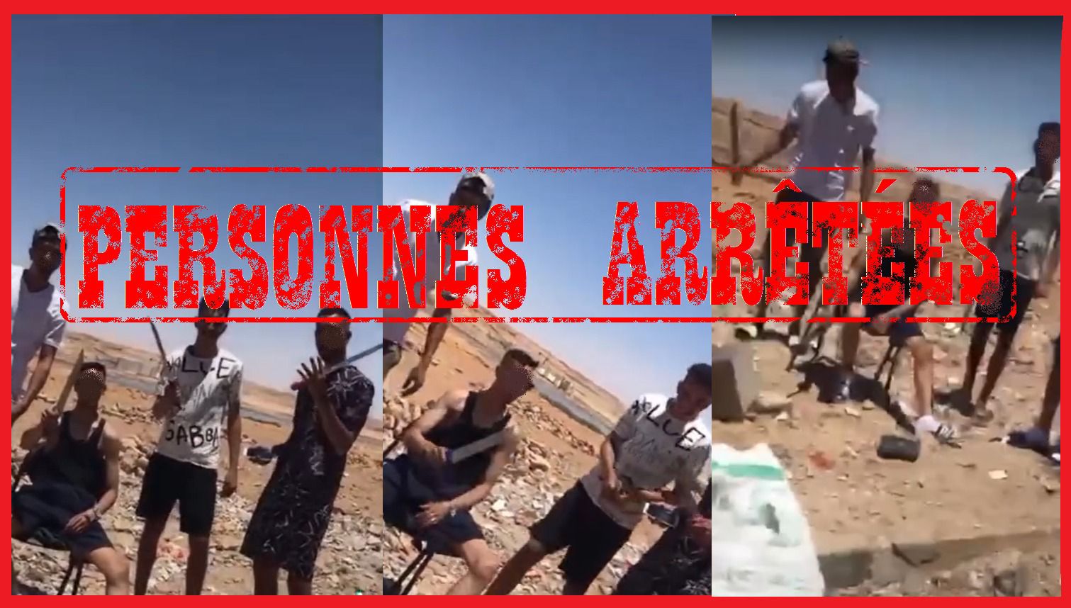 أمن العيون يوقف 4 أشخاص بحوزتهم أسلحة بيضاء ظهروا في فيديو على مواقع التواصل
