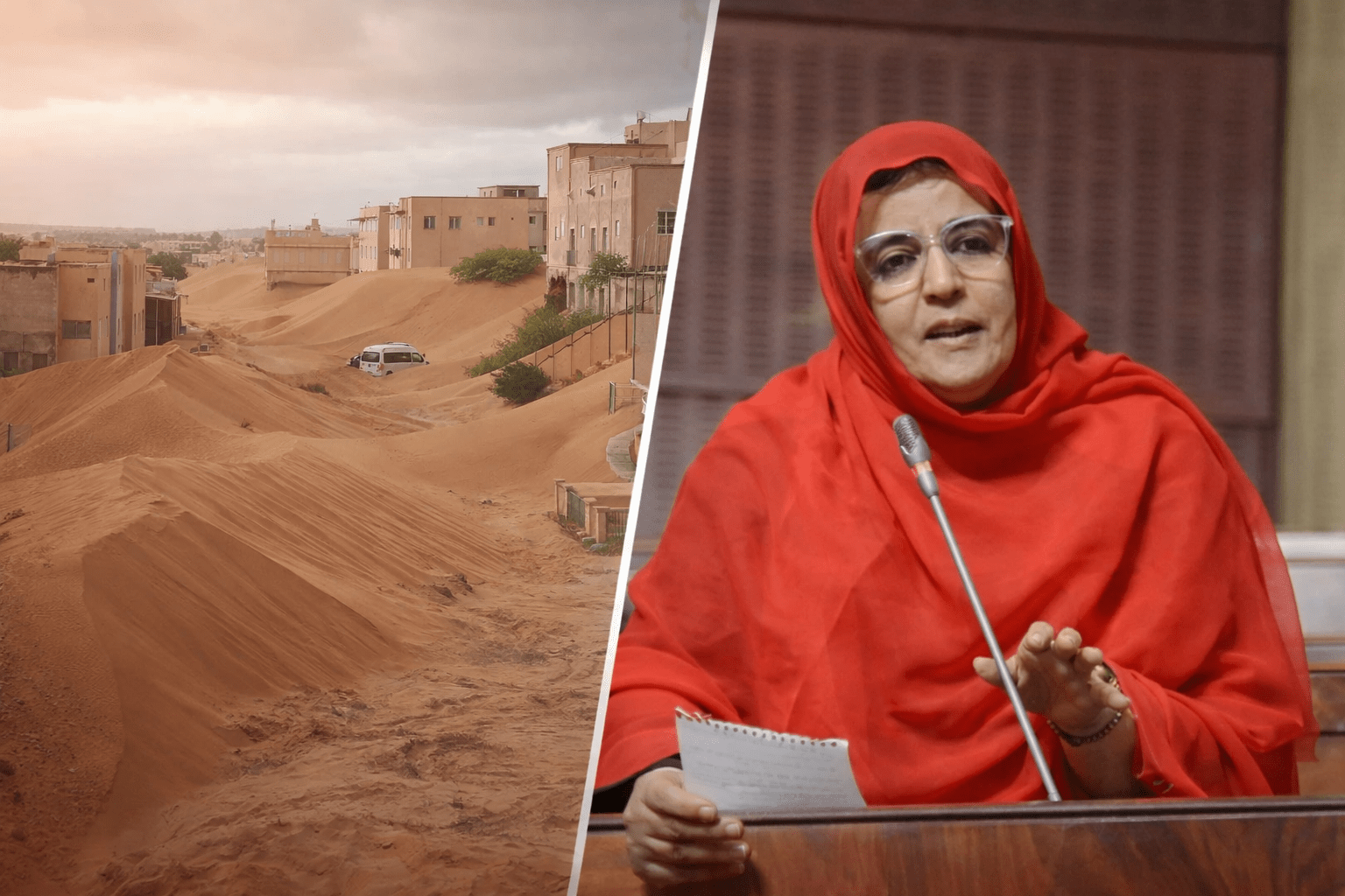 برلمانية من المعارضة تحذّر من زحف الرمال على مدينة طانطان وتدعو إلى تدخل عاجل لحماية الساكنة