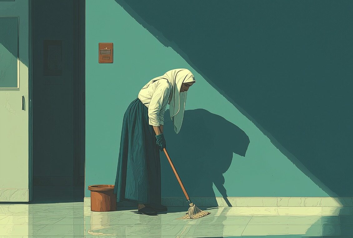خلف أبواب المشافي: عاملات تنظيف في دمشق بلا تأمين أو حماية (تحقيق استقصائي)