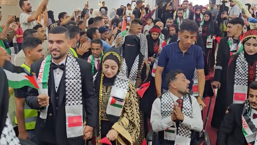 بتمويل مغربي... زفاف جماعي لـ40 من ذوي الإعاقة ومصابي غزة